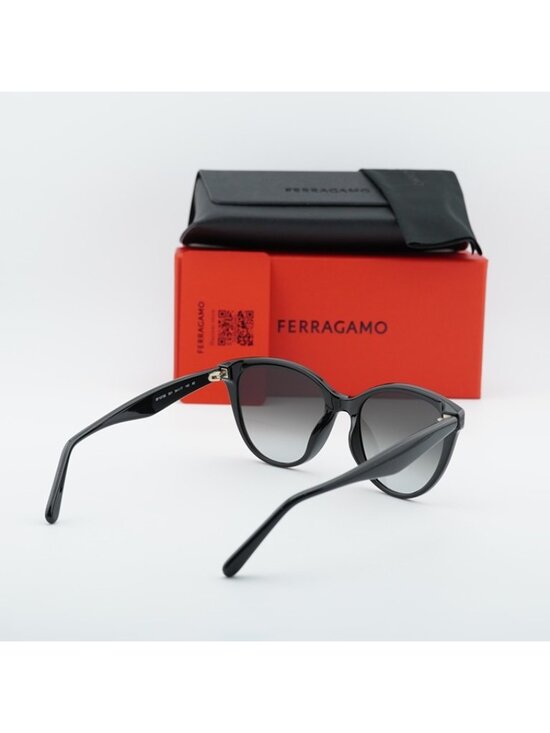 Salvatore Ferragamo SF1073S 001 Sunglasses Black Cat Eye Frame, Grey Lenses